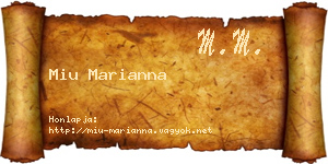 Miu Marianna névjegykártya